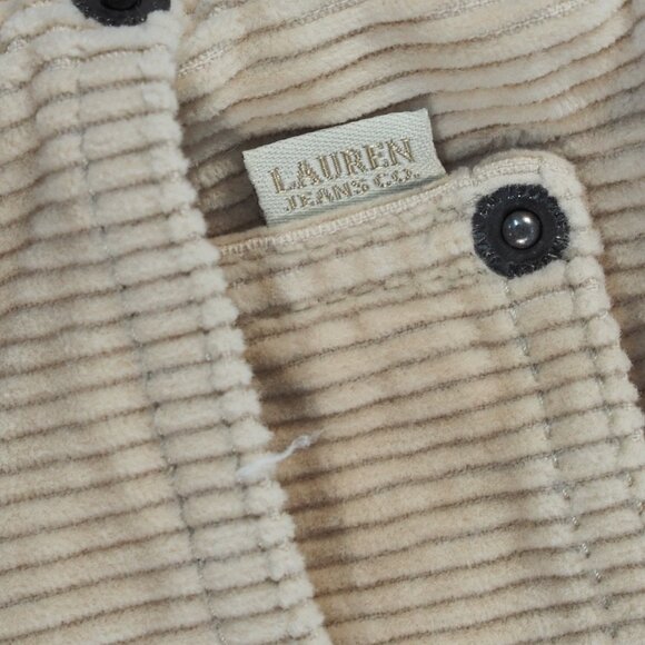 Lauren Jeans Company Pants Womens 12 Tan Corduroy Wide Leg Preppy Cottage Retro - Picture 10 of 11